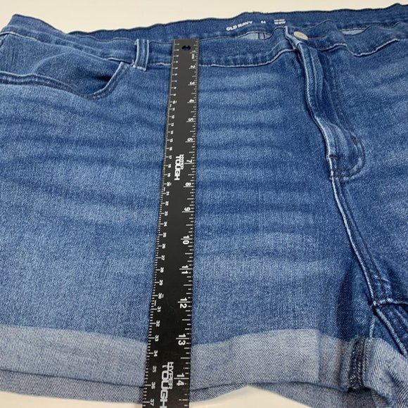 Old Navy WOW Jean Shorts Plus Sz 24 Blue Mid Rise Cuffed Denim Stretch Shortie - Picture 9 of 10